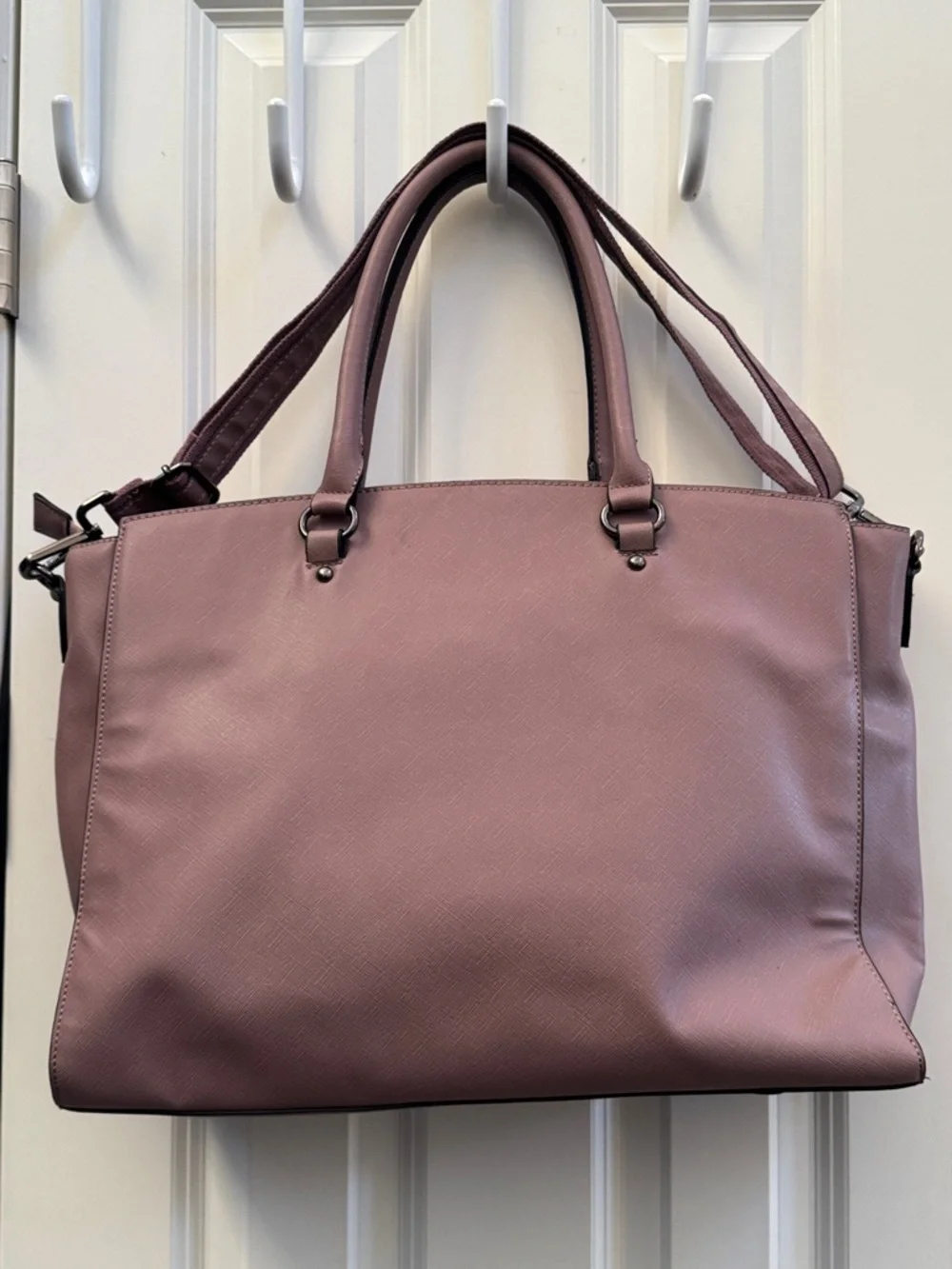 Mauve Structured Tote Bag for Women, Like New